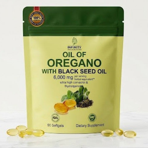 Oregano Oil + Black Seed Oil 6000 Mg (90 Sofgel)