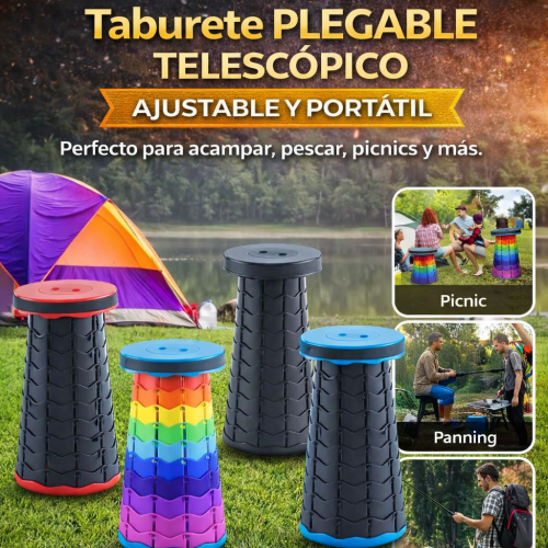 Asiento Plegable Portable Telescópico