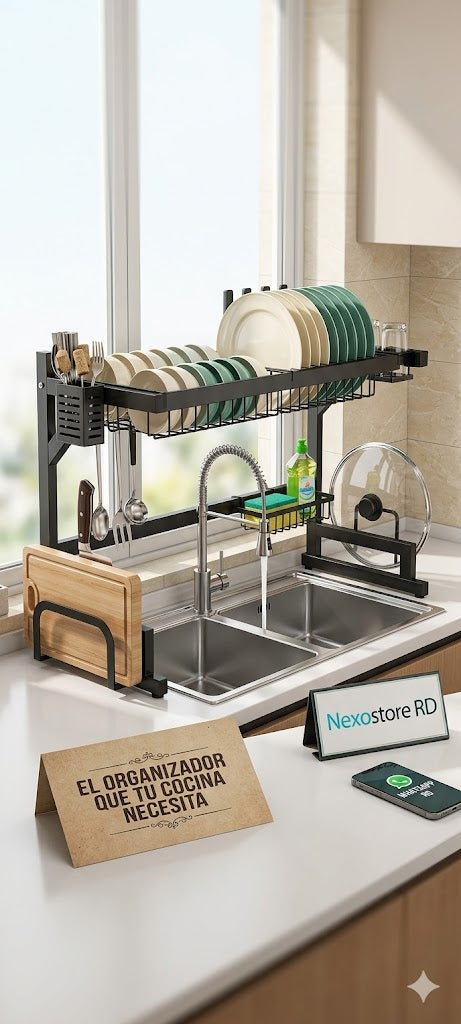 Escurridor de 85 cm en acero inoxidable color negro